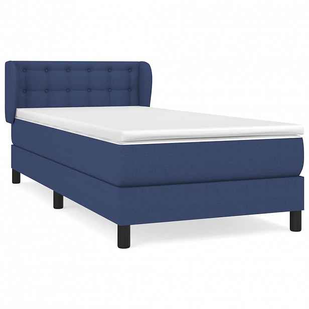 vidaXL Box spring postel s matrací modrá 80x200 cm textil