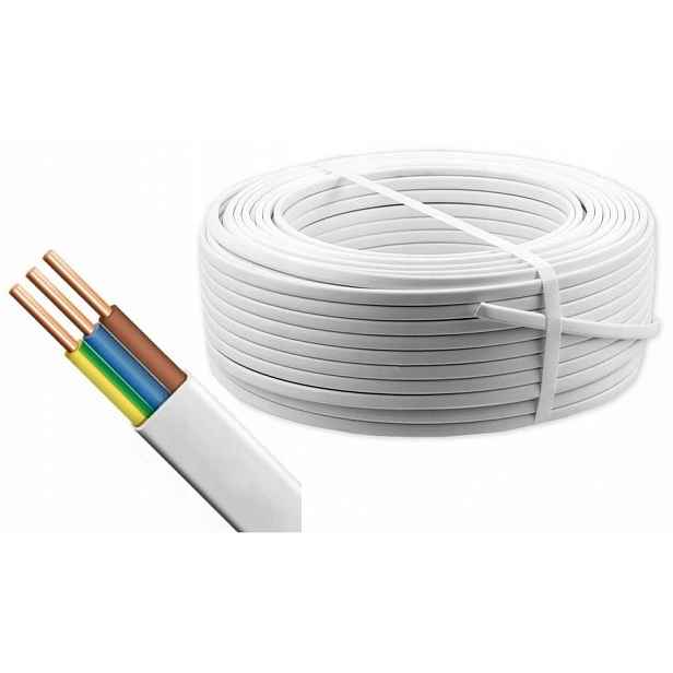 Elektrický instalační plochý kabel YDYp 3x1mm 450/750V bílý 100 m
