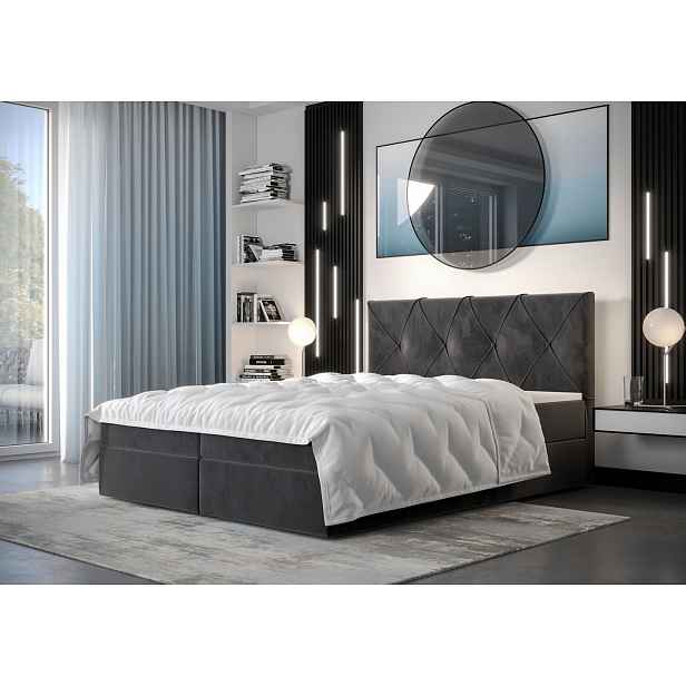 Hotelová postel LILIEN - 160x200, šedá