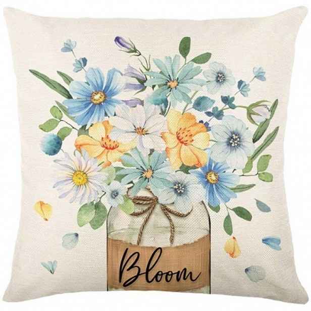 Lněný povlak na polštář BLOOM 45x45 cm, krémový