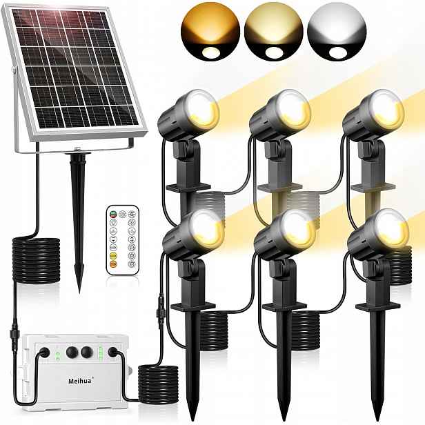 Meihua Solární Led venkovní lampy IP66 6 Kusů s dálkovým ovládáním