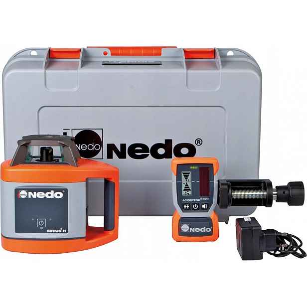 Rotační laser Nedo Sirius 1 H, třída laseru 2 Incl. Akceptor 2 digitální
