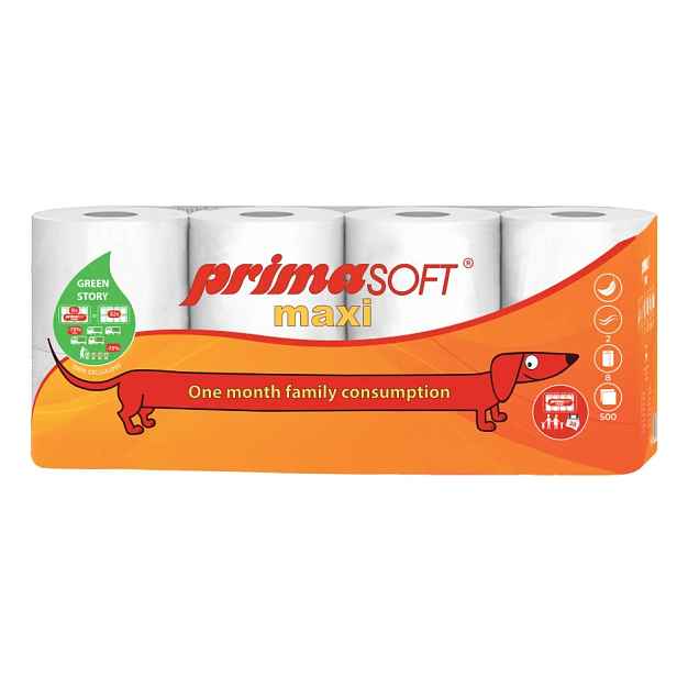 Toaletní papír PrimaSoft Maxi bal. 8ks, 2vr., celulóza 050319 Jezevčík