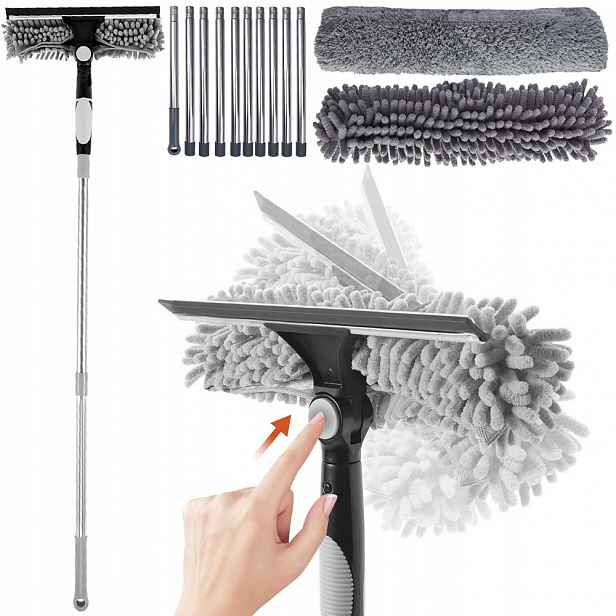 Mop Čistič Oken Stěrka Teleskopická Mikrovlákno 424 CM