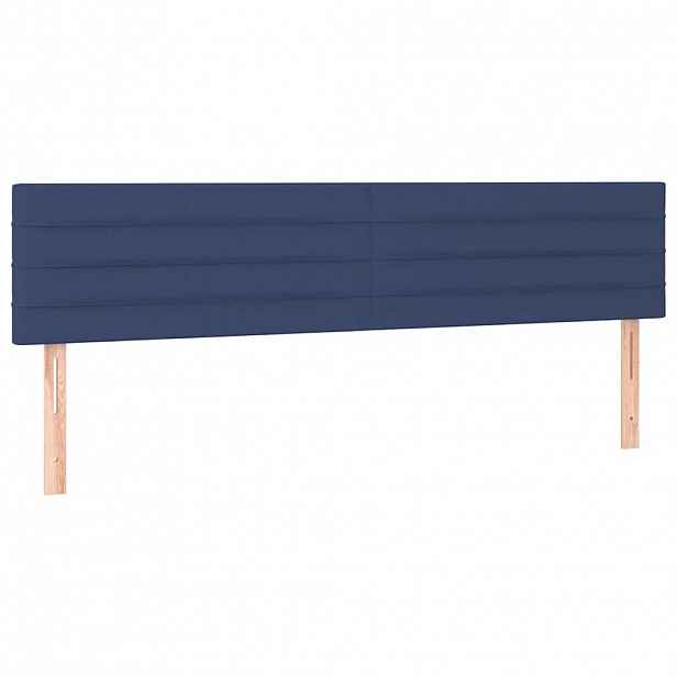 vidaXL Čela postele modrá 160x5x78/88 cm látka