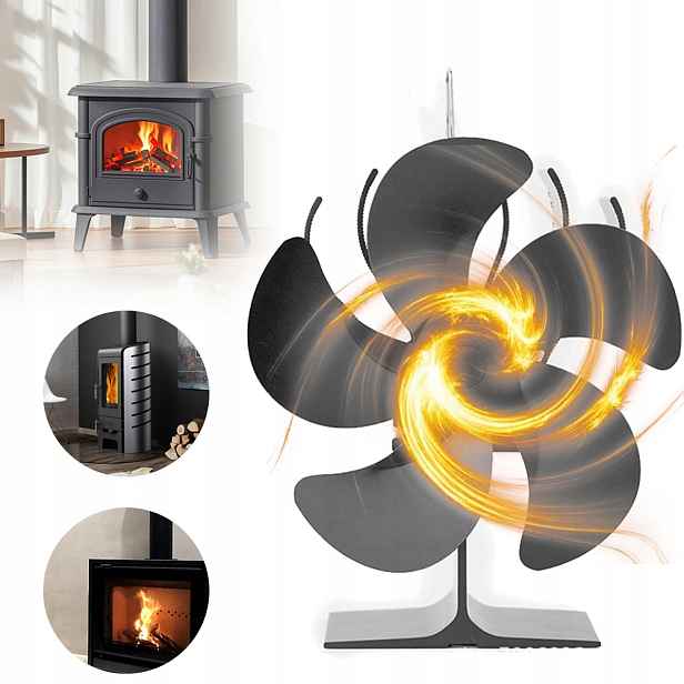 5-ČEPELOVÝ Krbový Ventilátor Pro Domácí Krbová Kamna