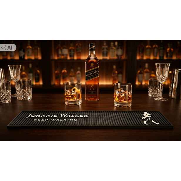 Barová Podložka Johnnie Walker Odkapávač Guma Lovec Unikát černá Jagerm