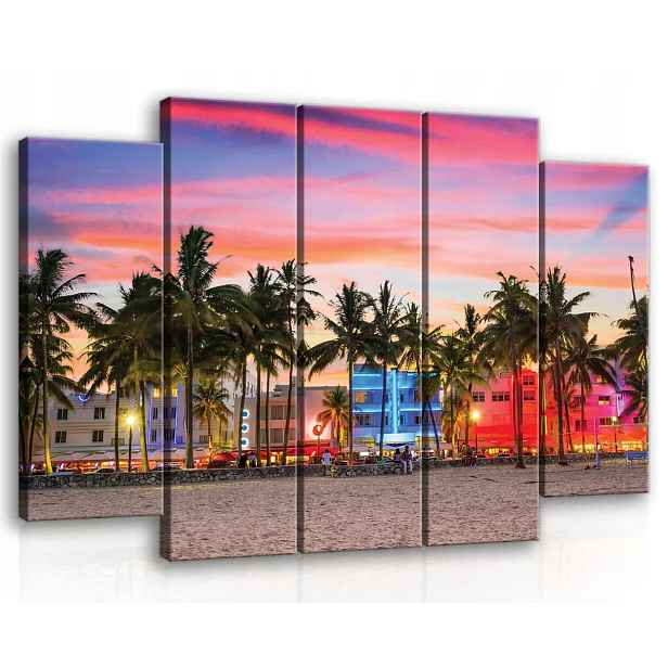 Obraz Na Plátně Canvas 150x100 Miami Beach Pohled
