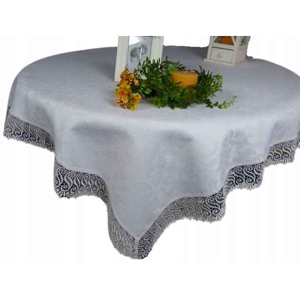 Slavnostní ubrus s gipiurou 140x220, bílý polyester