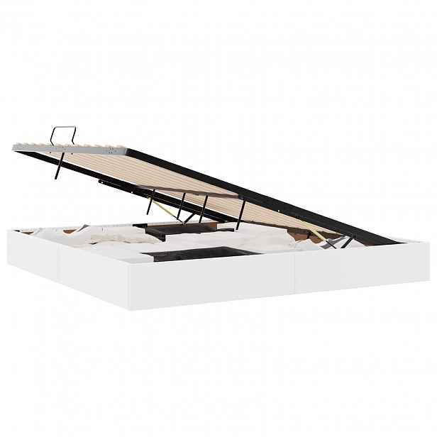 vidaXL Ottoman postel s úložištěm Úplně bílá 200 x 200 cm Umělá kůže