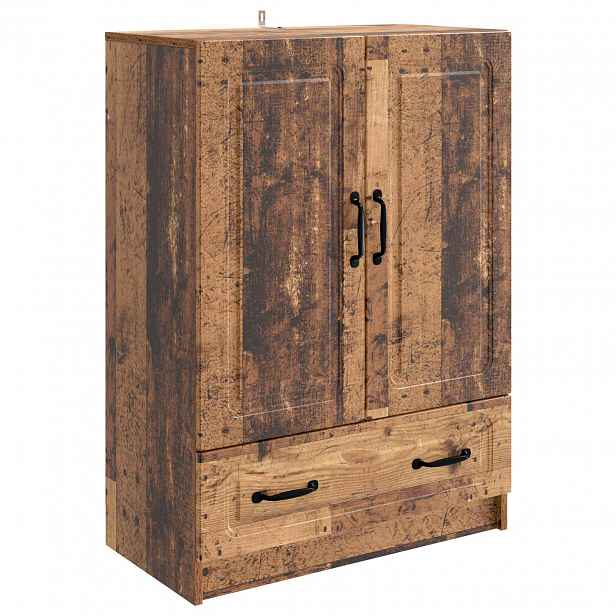 vidaXL Servírovací skříň se zásuvkou Staré dřevo 66 x 34,5 x 92 cm