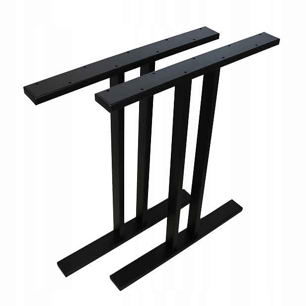 Kovové nohy H pro stůl Loft Industrial černé 60x72 cm Profil 6x2 cm 2 ks