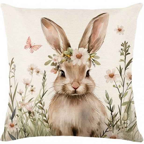 Lněný povlak na polštář BUNNIETTE 45x45 cm, krémový
