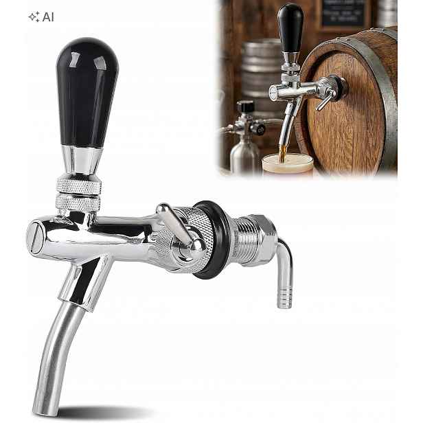 Regulovatelný kohout na pivo G5/8 palce – chromovaný kohout na sudové pivo s re