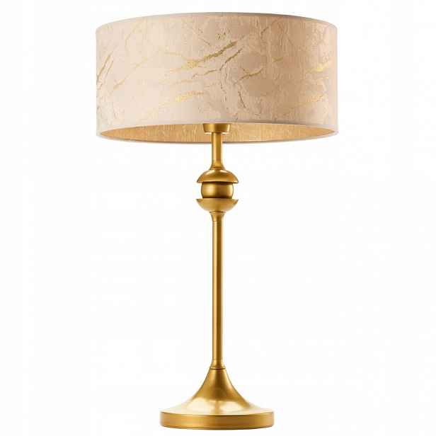Stolní lampa Kaszmir zlatá bílá stínidlo 1xE27 Do Kanceláře Noční Lampa IP20