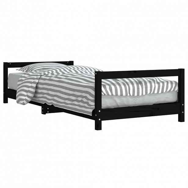 vidaXL Dětská postel černá 90 x 200 cm masivní borové dřevo