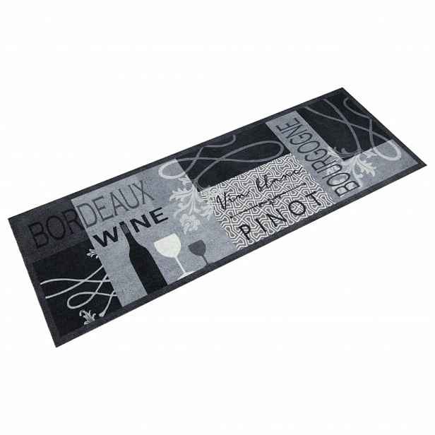 vidaXL Kuchyňský koberec omyvatelný Víno šedý 60 x 180 cm samet