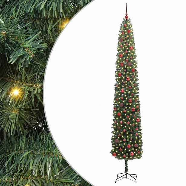 vidaXL Umělý vánoční stromeček Zelená 270 cm PVC, ocel a plast
