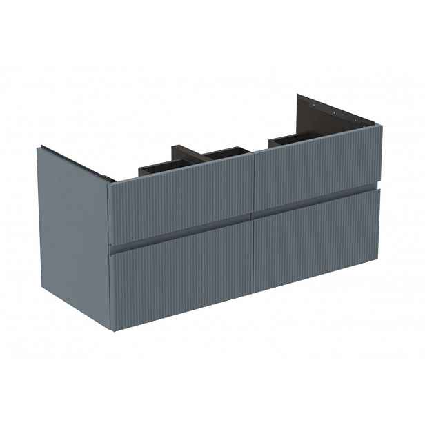 Ideal Standard Finesse - Umyvadlová skříňka, 120x51x55 cm, 4 zásuvky, Ribbed Matt ashblue E3399UQ