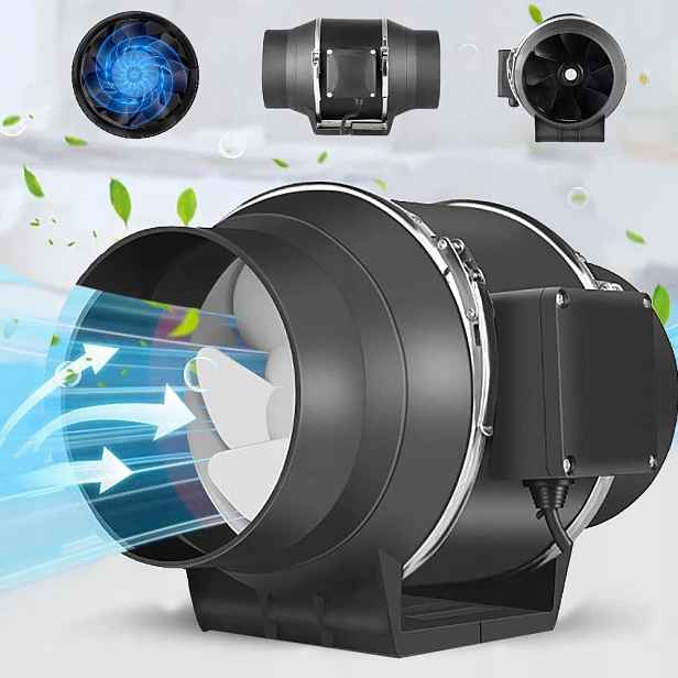 Kanálový Ventilátor 100 Tichý průmyslový odtahový pro garáž Výkonný