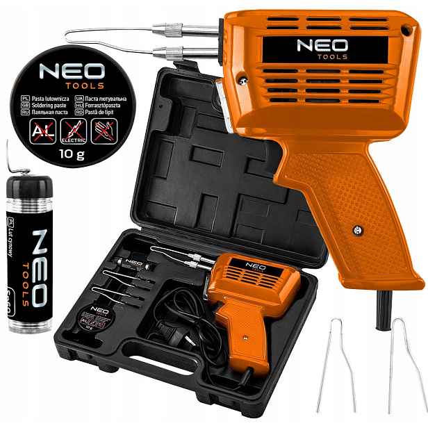 Transformátorová pájka – sada pro pájení 150 W v kufru Neo
