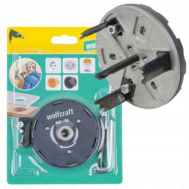 Korunkový Vrták nastavitelná Wolfcraft elektroinstalace 35-83 mm