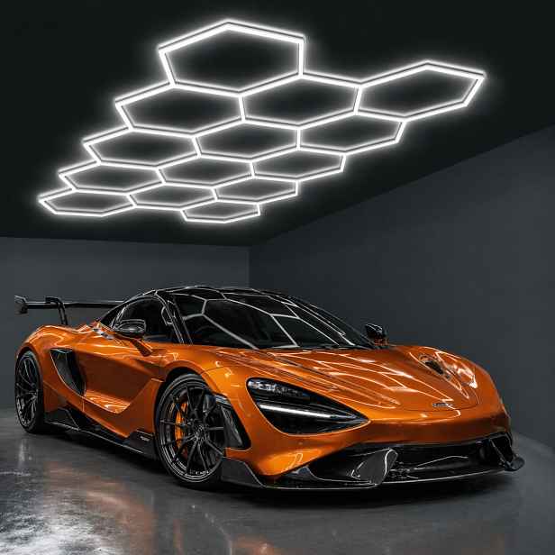 14x Hexagon Led lampa medová plástev Panel pro detailingový salon