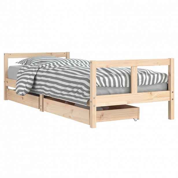 vidaXL Dětská postel se zásuvkami 80 x 200 cm masivní borové dřevo