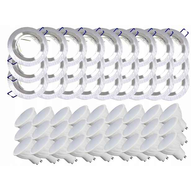 27x Aluminiová Lampička Inox Ocel Kartáčovaná Led Žárovky 5W
