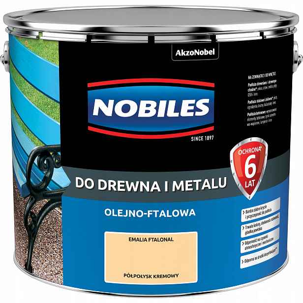 Nobiles Ftalonal Barva Na Dřevo A Kov 10L Krém