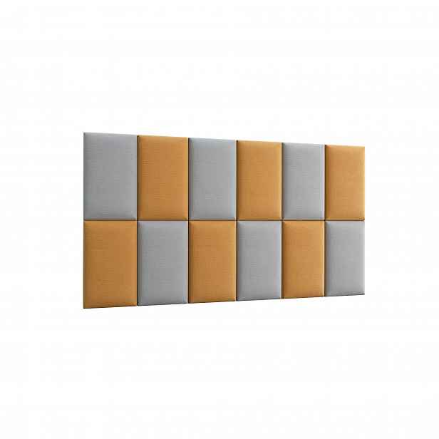 Set čalouněných panelů 180x100 VALERIO - hořčicový / světle šedý