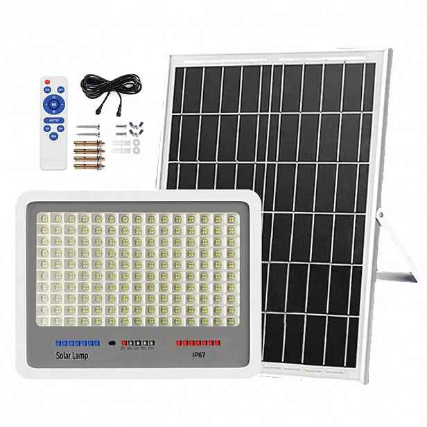 Solární Lampa 200W Halogen Led Zářič Soumrakový Senzor Dálkový Ovladač Zahradní