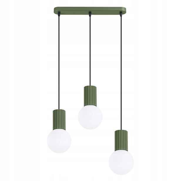 Sollux Lighting závěsná lampa Halo olivová 3xG9 8W se skleněnými stínidly