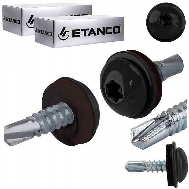 Šrouby do kovu Torx 3 mm 4,8 x 19 mm Ral 9005 500 ks Etanco GT3 Ph Z14