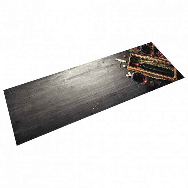 vidaXL Kuchyňský koberec omyvatelný Láhev vína 45 x 150 cm samet