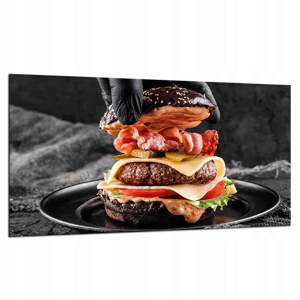 7v1 Skleněná Ochranná Deska Na Sporák 90X52 Hamburger