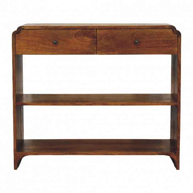 Artisan Furniture NOČNÍ STOLEK s povrchovou úpravou Warm Oak, 2 zásuvky, mangově hnědá