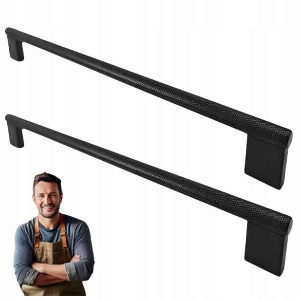 Nábytková Úchytka do skříňky Zásuvky Barro 256 mm Černá Radelka 2ks