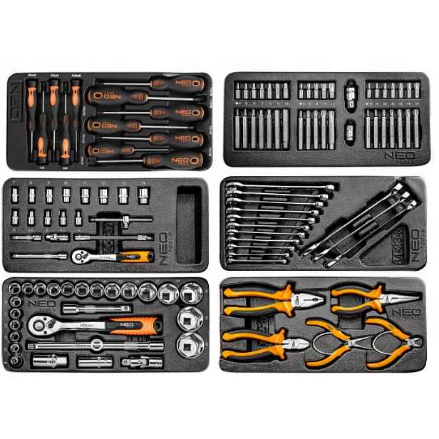 Neo Tools Sada Nářadí Pro Skříňku Vložky Klíče Nástrčné Šroubováky 6 Ks.