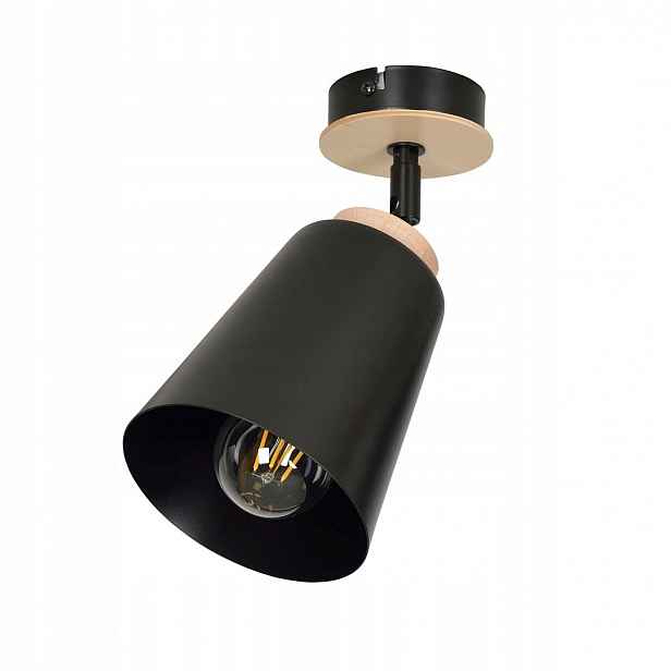 Stropní svítidlo Atlas 1 Black skandinávská, dřevo, černá