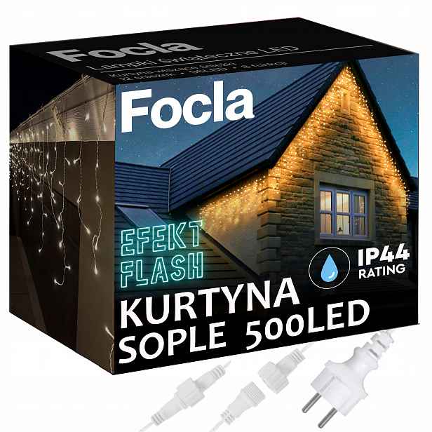 Venkovní Lampy Sople 500LED Stálé Světlo Flash Bílé Teplé 19,5 m