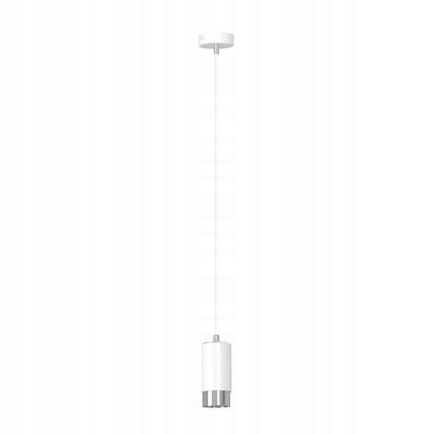 Závěsná lampa Fumiko 1-bodová, bílá s chromem, GU10, 100 cm