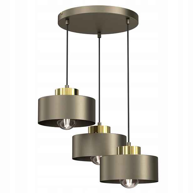 Závěsná lampa trojitá zlatá kulatá 46 cm do jídelny nad stůl Luminex