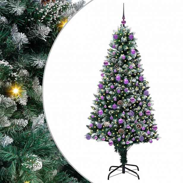 vidaXL Umělý vánoční stromeček Zelená 180 cm PVC, ocel a plast