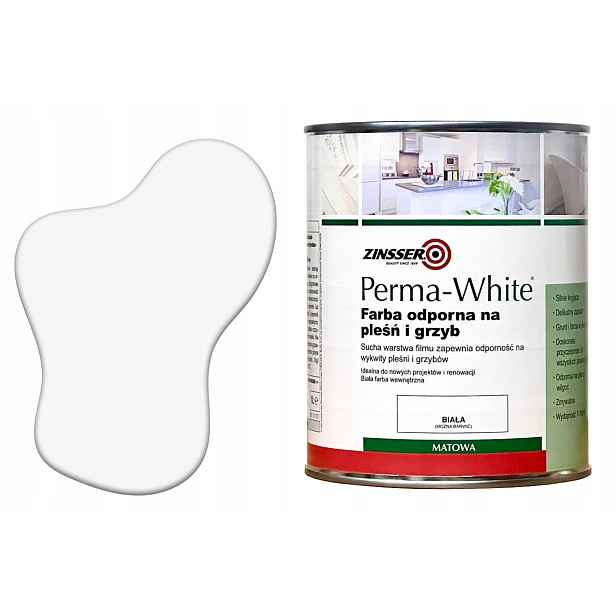 Barva chránící před plísní Perma White 1 l Bílá Matná Zinsser