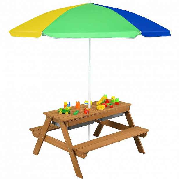 COSTWAY PIKNIKOVÝ STŮL 50 cm žlutý