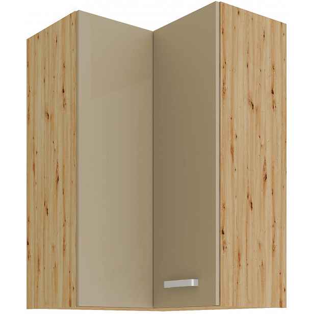 Horní rohová skříňka Artisan 60x60 GN-90 2F (90°) Barva korpusu: Dub artisan, Barva dvířek: Cappucino lesk
