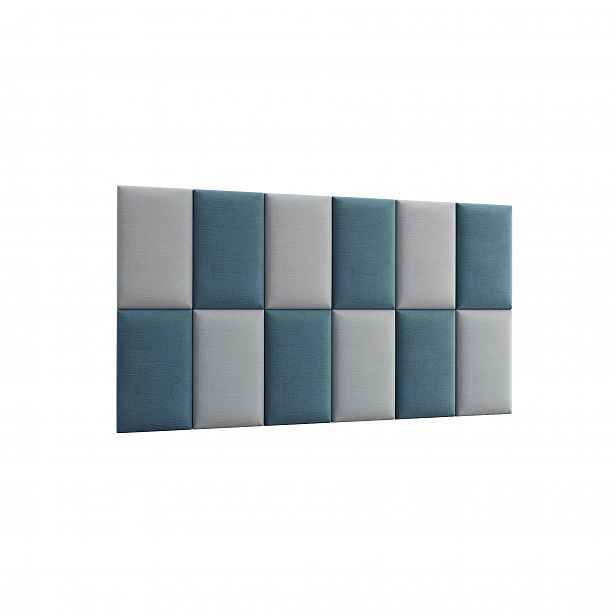 Set čalouněných panelů 180x100 VALERIO - světle modrý / světle šedý