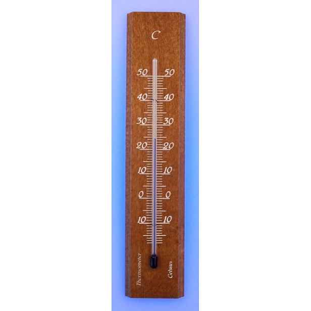 teploměr 14x3cm pokoj., -10°+50°C, dub