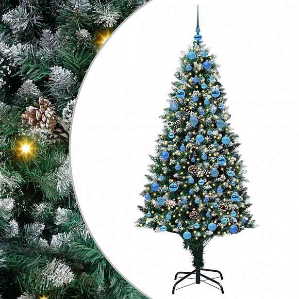 vidaXL Umělý vánoční stromeček Zelená 180 cm PVC, ocel a plast